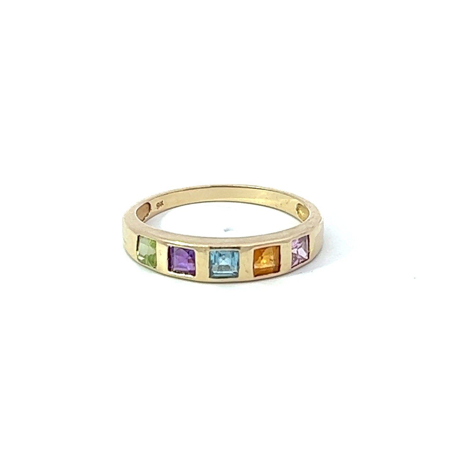 9Ct Yellow Gold Multi-Coloured Gemstone Ring