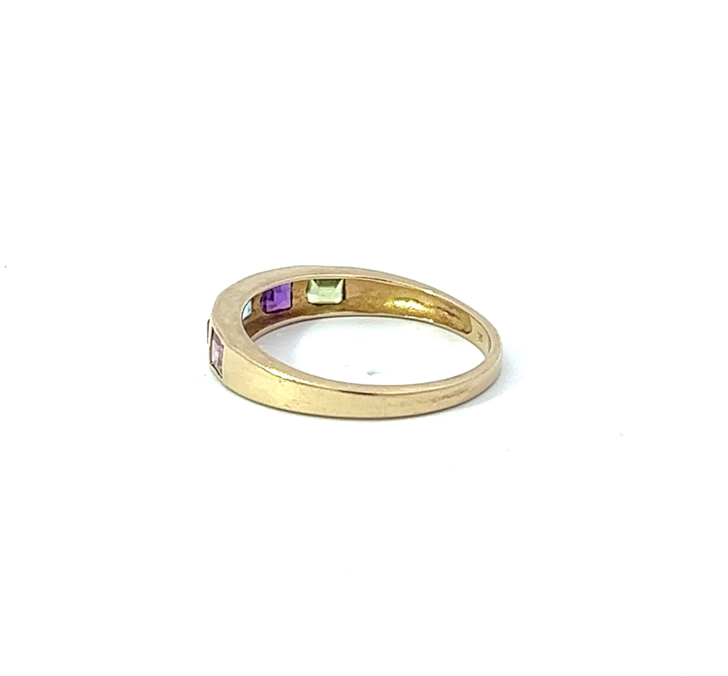 9Ct Yellow Gold Multi-Coloured Gemstone Ring