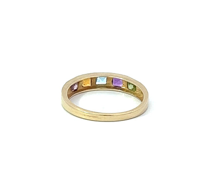 9Ct Yellow Gold Multi-Coloured Gemstone Ring