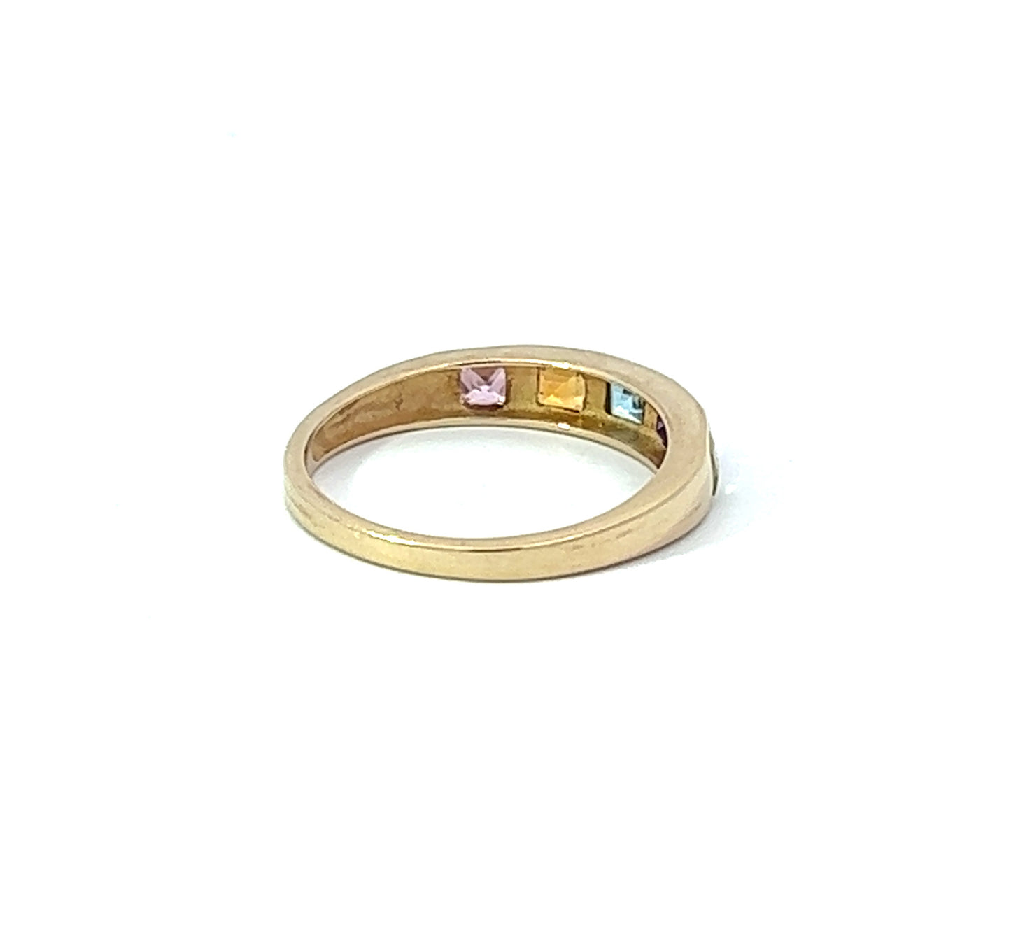 9Ct Yellow Gold Multi-Coloured Gemstone Ring