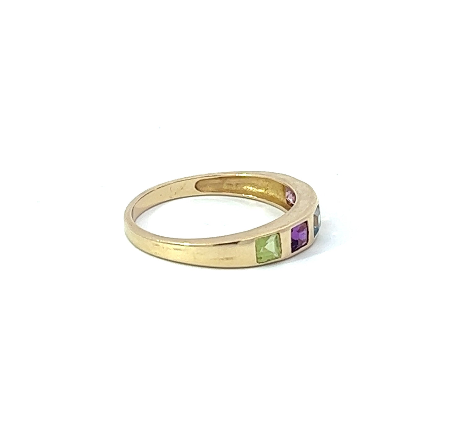 9Ct Yellow Gold Multi-Coloured Gemstone Ring