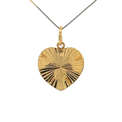 22Ct Two-Tone Gold Openwork Heart Pendant