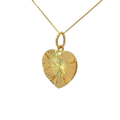 22Ct Two-Tone Gold Openwork Heart Pendant