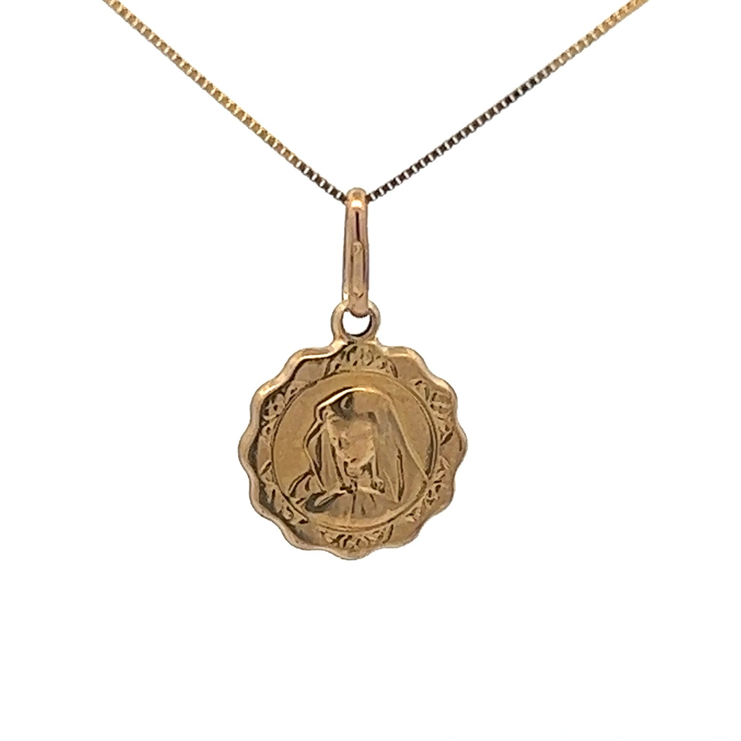 9Ct Yellow Gold Mother Mary Pendant