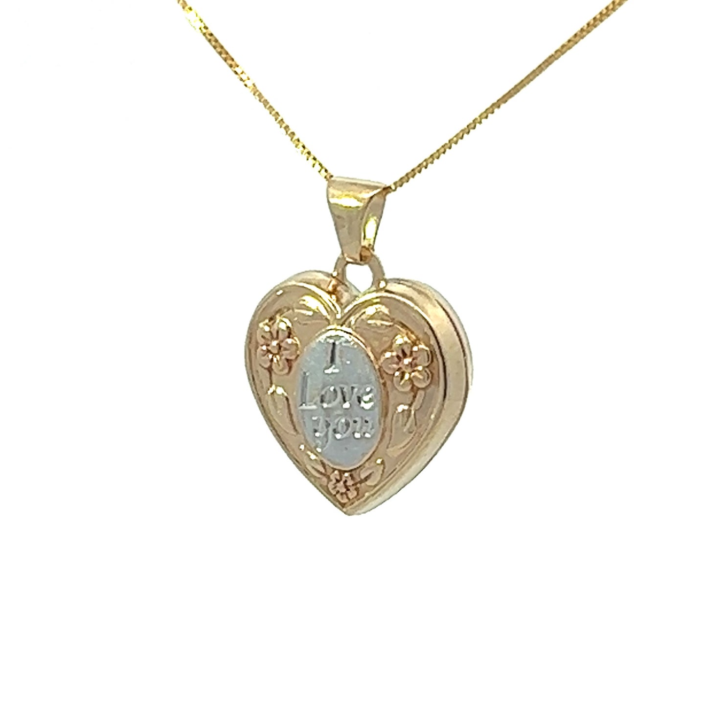 9Ct Two-Tone Gold Heart Locket Pendant