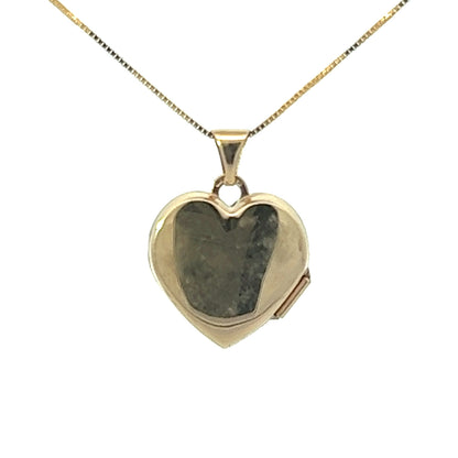 9Ct Two-Tone Gold Heart Locket Pendant