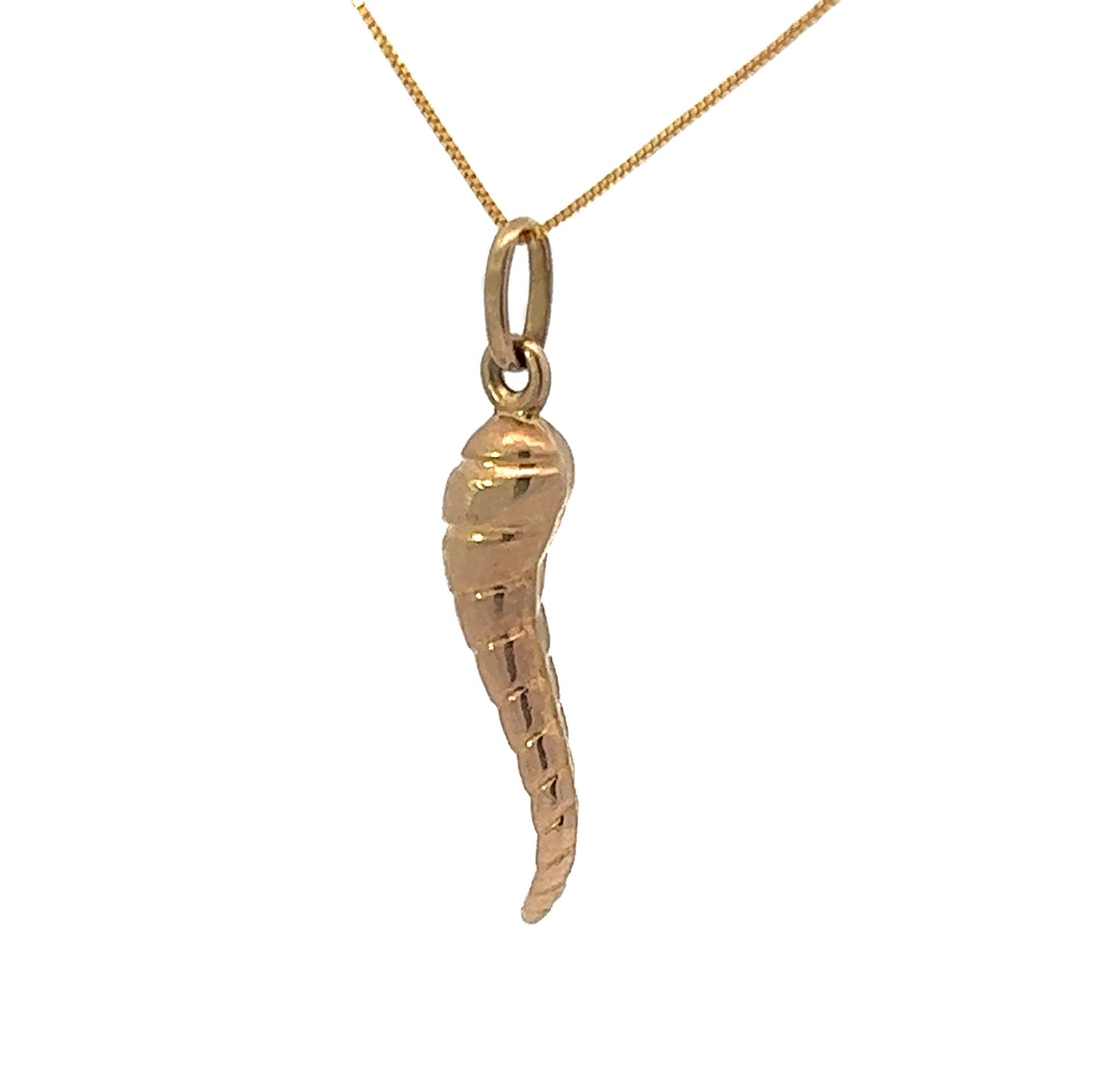 9Ct Yellow Gold Cornicello (Horn) Pendant