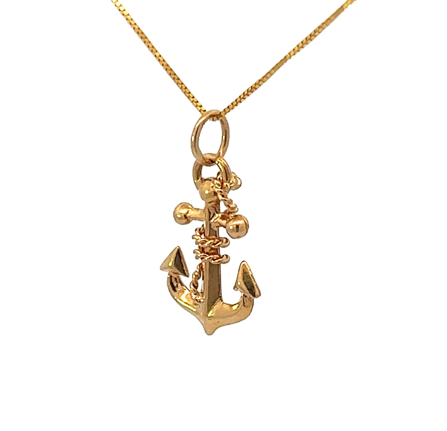 18Ct Yellow Gold Anchor Pendant