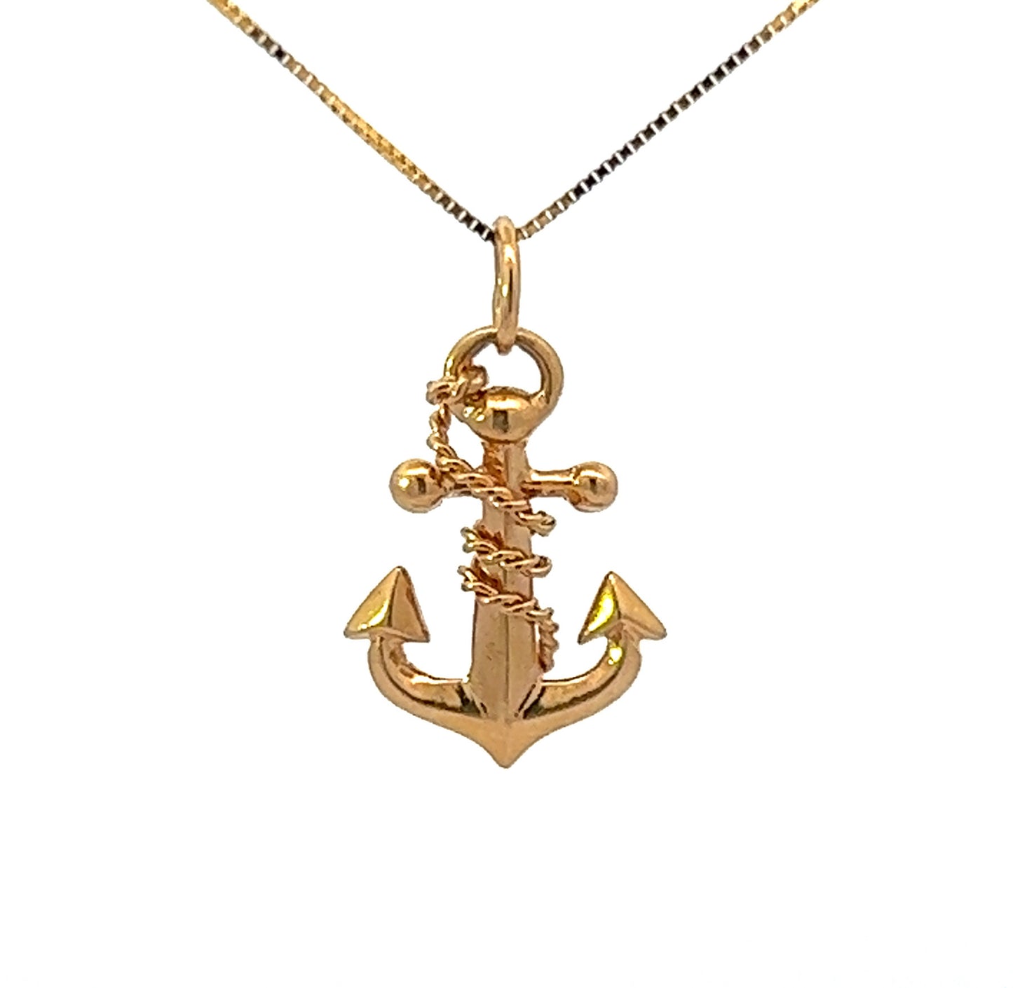 18Ct Yellow Gold Anchor Pendant