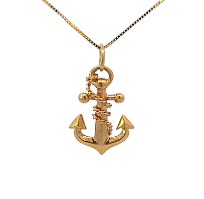 18Ct Yellow Gold Anchor Pendant