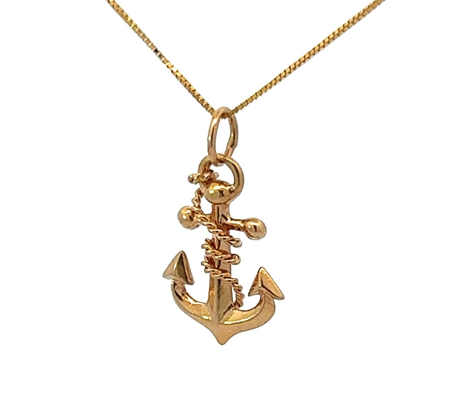 18Ct Yellow Gold Anchor Pendant