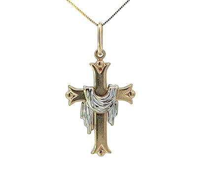 9Ct Two-Toned Gold Cross Pendant