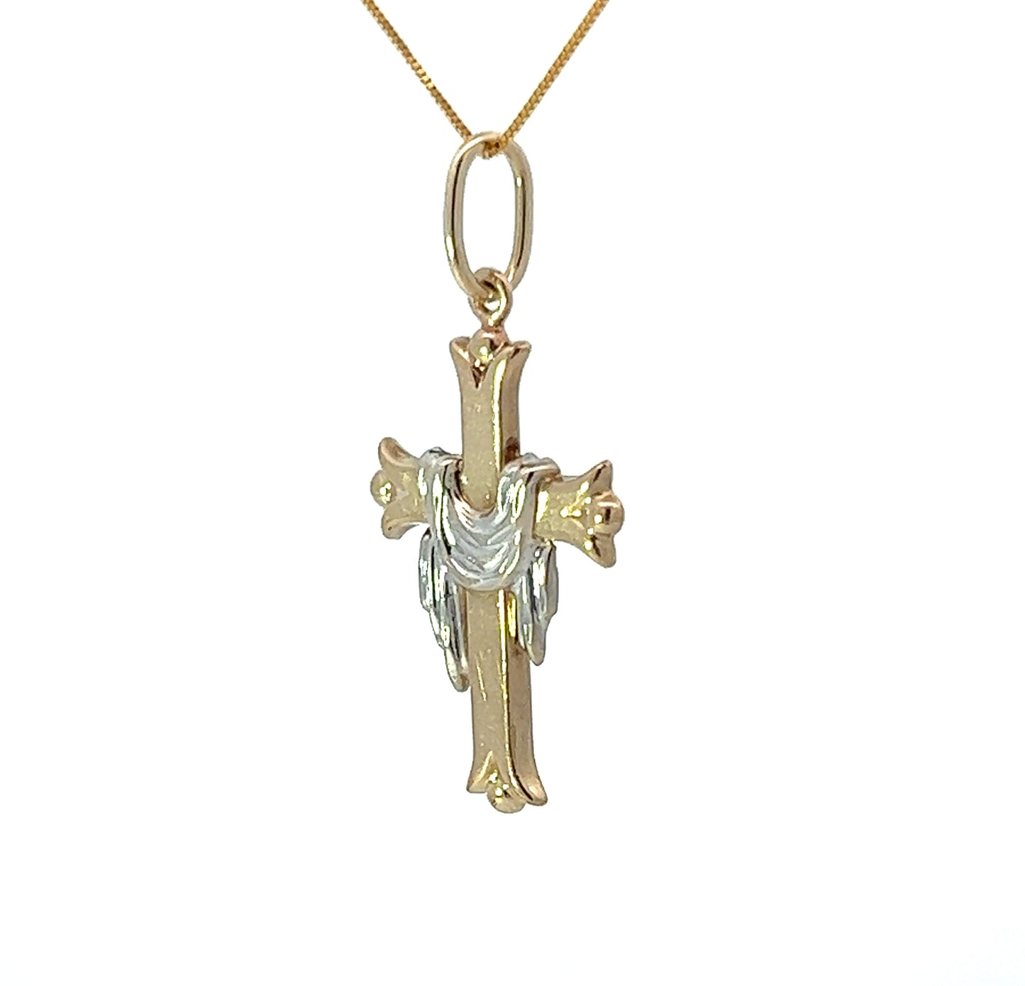 9Ct Two-Toned Gold Cross Pendant