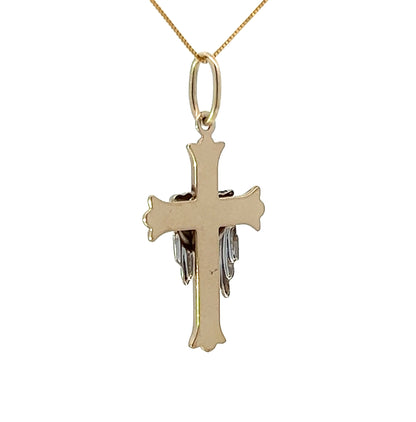 9Ct Two-Toned Gold Cross Pendant