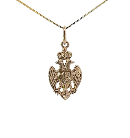 9Ct Yellow Gold Serbian Kruna Eagle Pendant