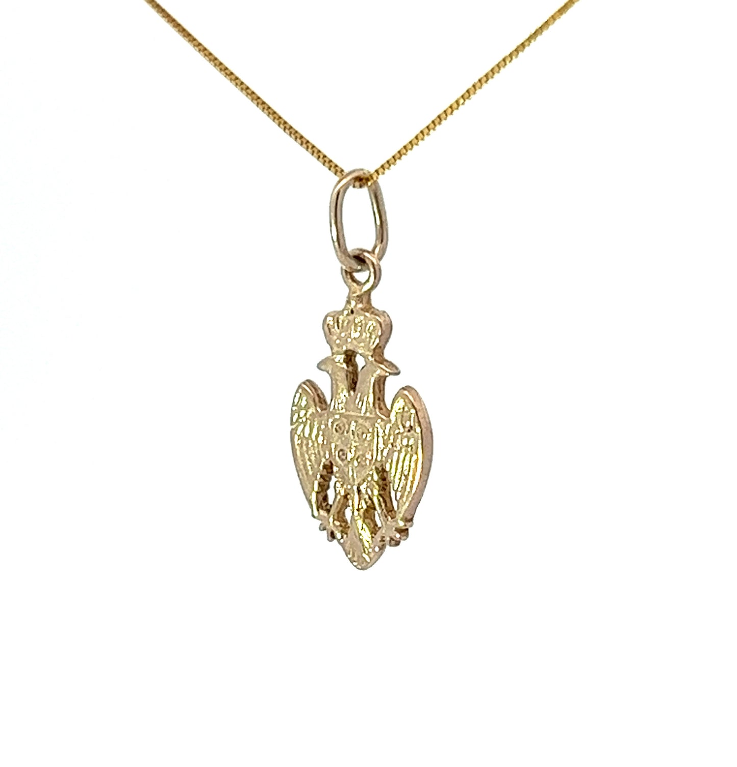 9Ct Yellow Gold Serbian Kruna Eagle Pendant