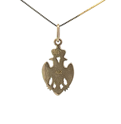 9Ct Yellow Gold Serbian Kruna Eagle Pendant