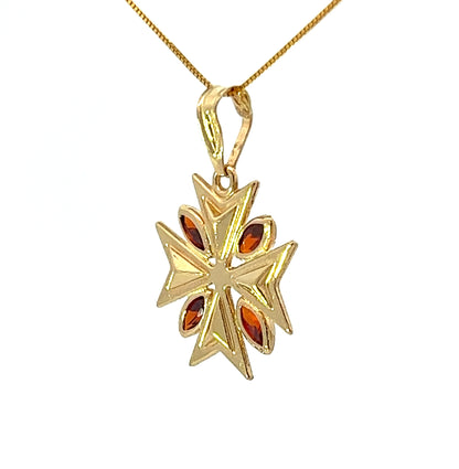 18Ct Yellow Gold Maltese Cross Pendant