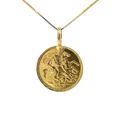 20Ct Yellow Gold Decorative Double Sided Medal Pendant