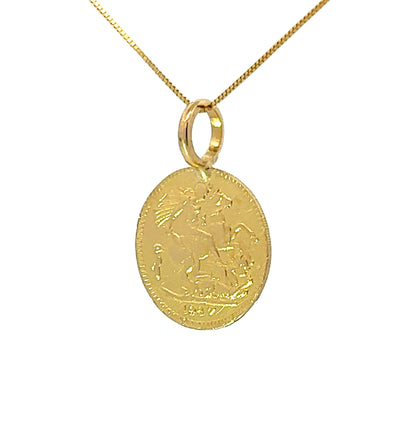 20Ct Yellow Gold Decorative Double Sided Medal Pendant