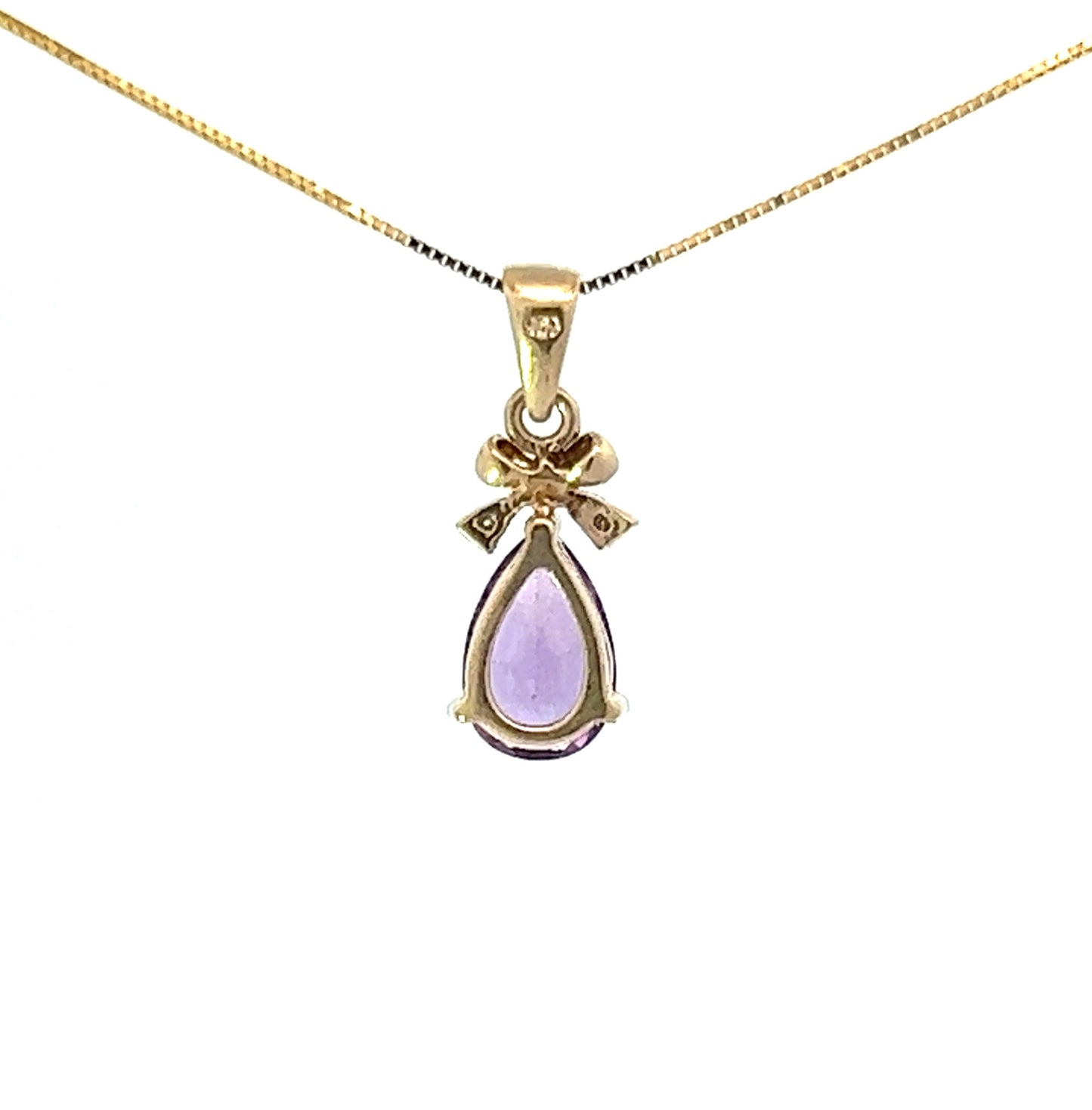 9Ct Yellow Gold Diamond & Purple Gemstone Pendant