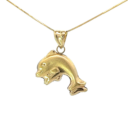 18Ct Yellow Gold Dolphin Pendant