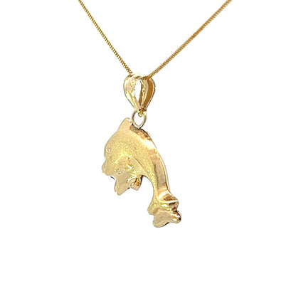 18Ct Yellow Gold Dolphin Pendant