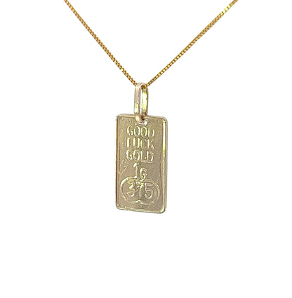 9Ct Yellow Gold Good Luck Pendant