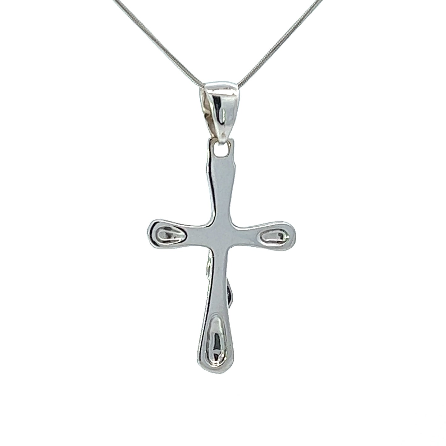 18Ct White Gold Crucifix Pendant