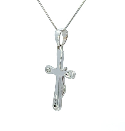 18Ct White Gold Crucifix Pendant