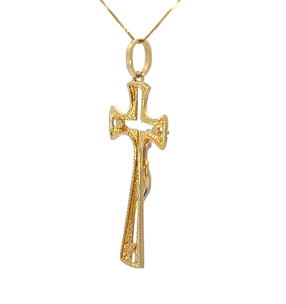 18Ct Two-Toned Gold Crucifix Pendant