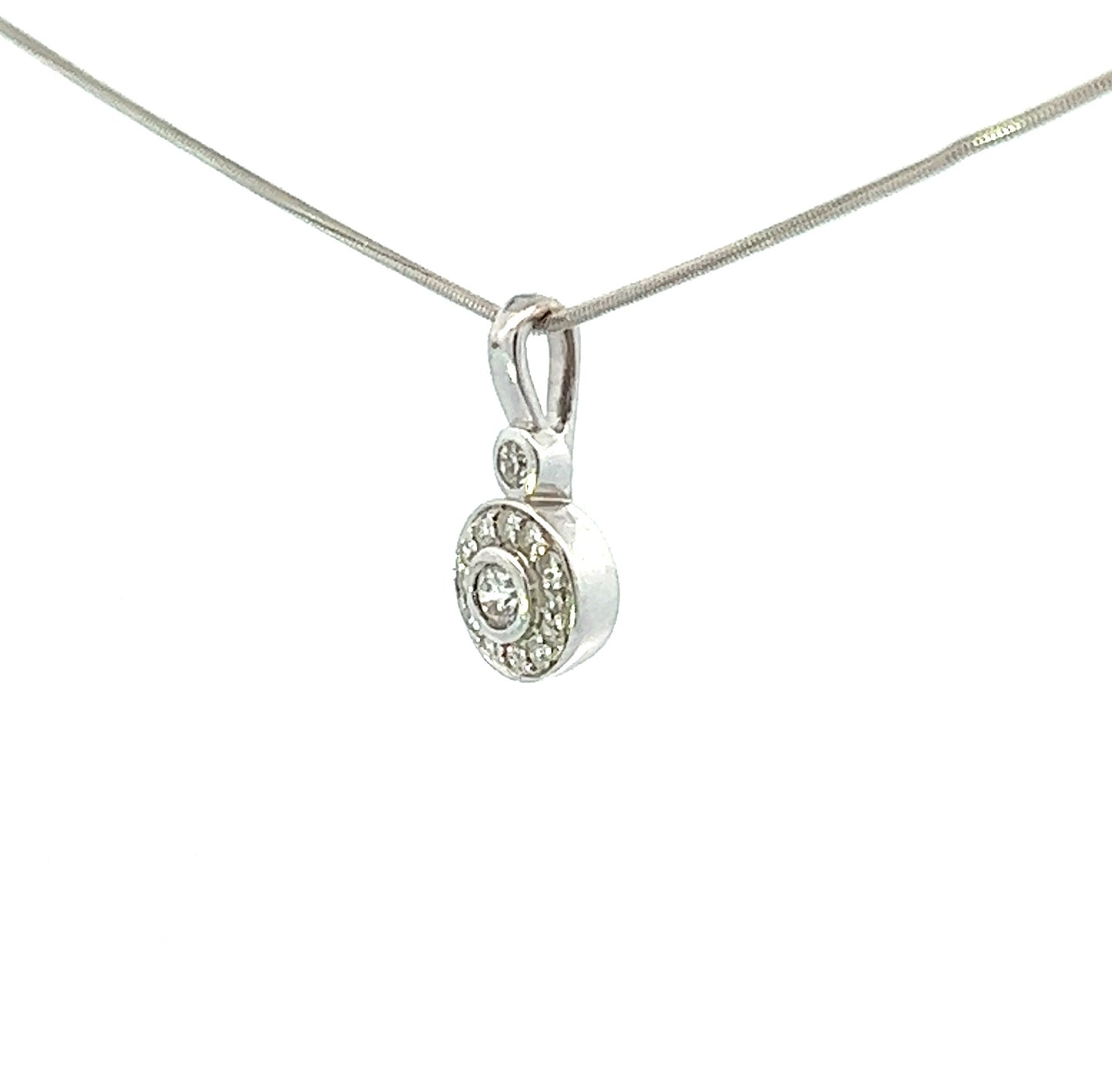 9Ct White Gold Diamond Pendant