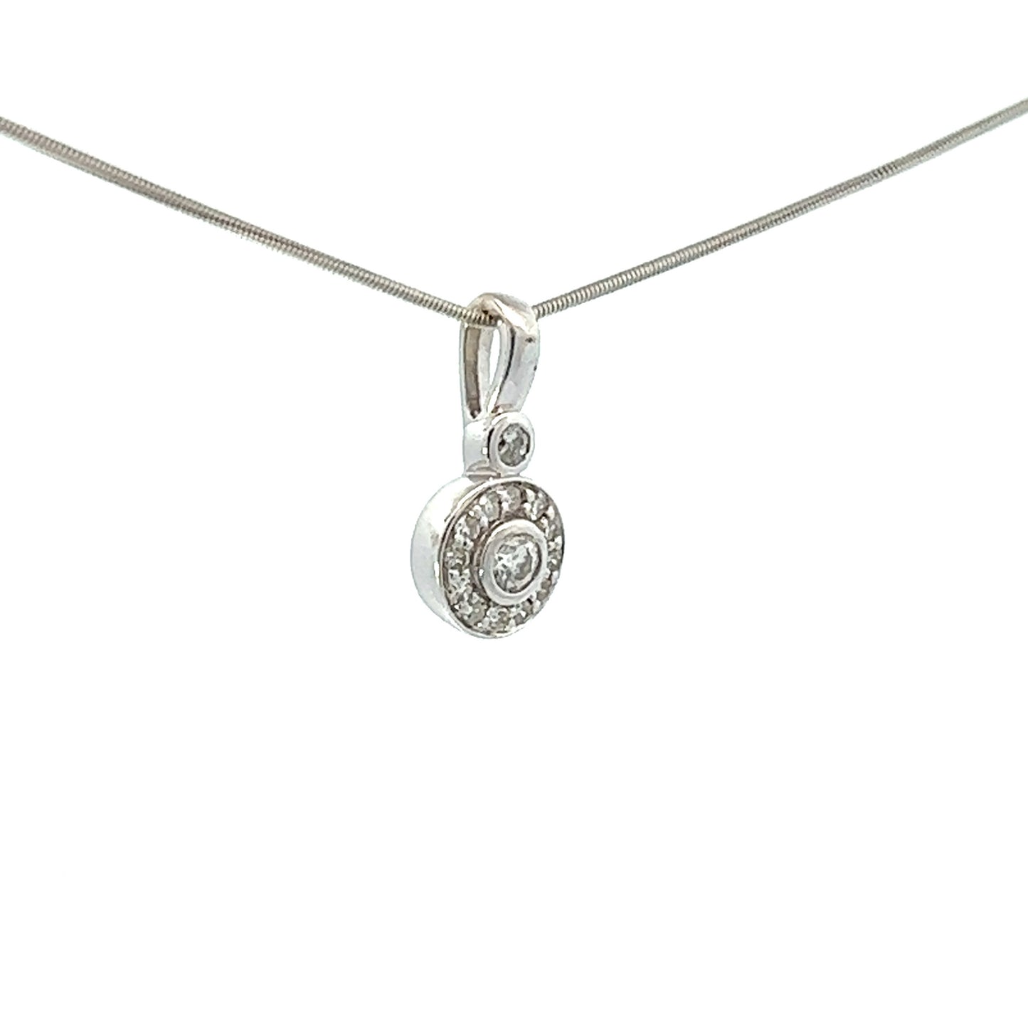 9Ct White Gold Diamond Pendant