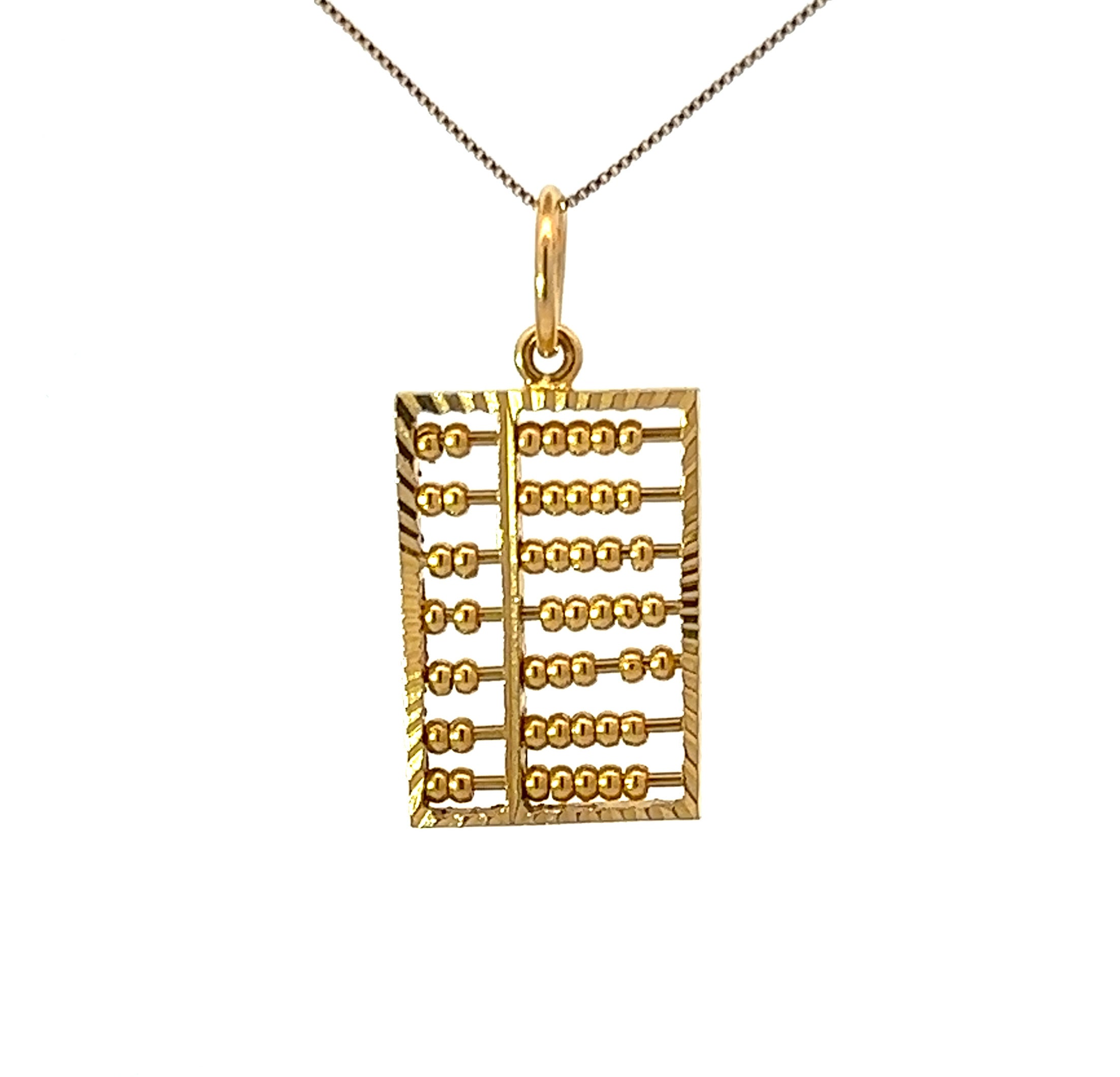 Gold abacus deals pendant