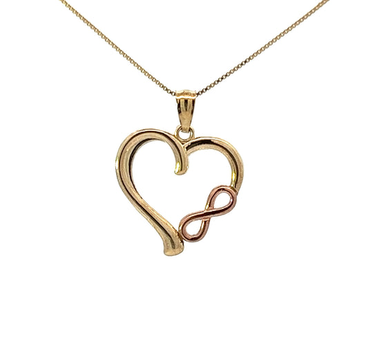 9Ct Two-Toned Gold Infinite Heart Pendant