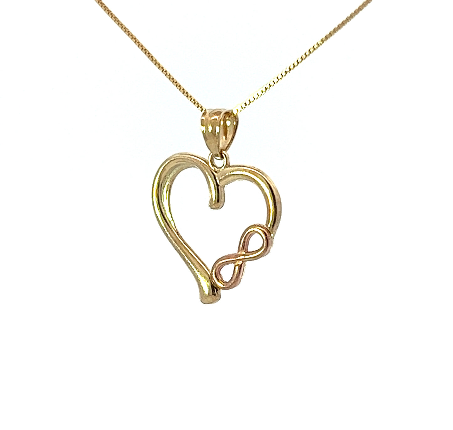 9Ct Two-Toned Gold Infinite Heart Pendant