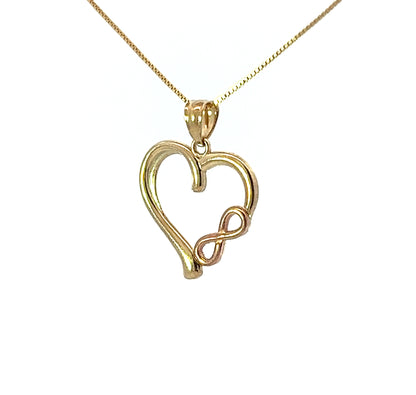 9Ct Two-Toned Gold Infinite Heart Pendant