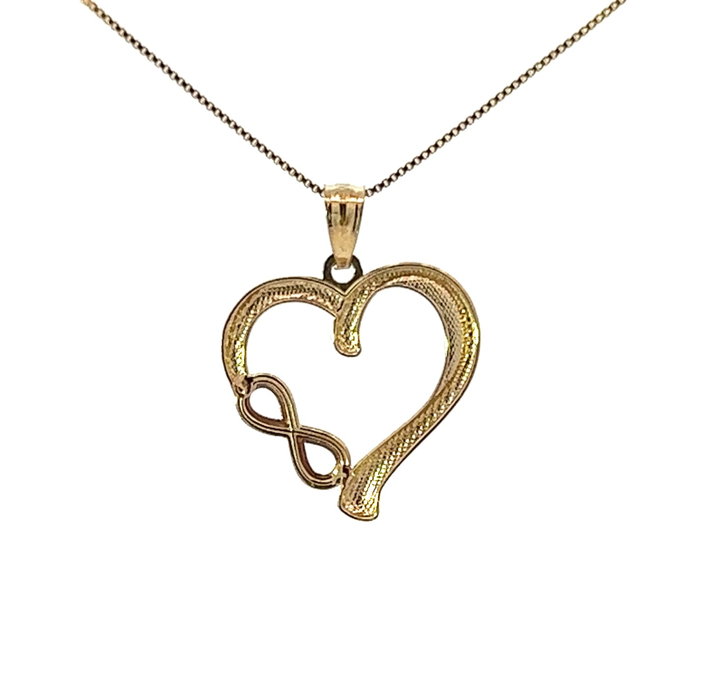 9Ct Two-Toned Gold Infinite Heart Pendant