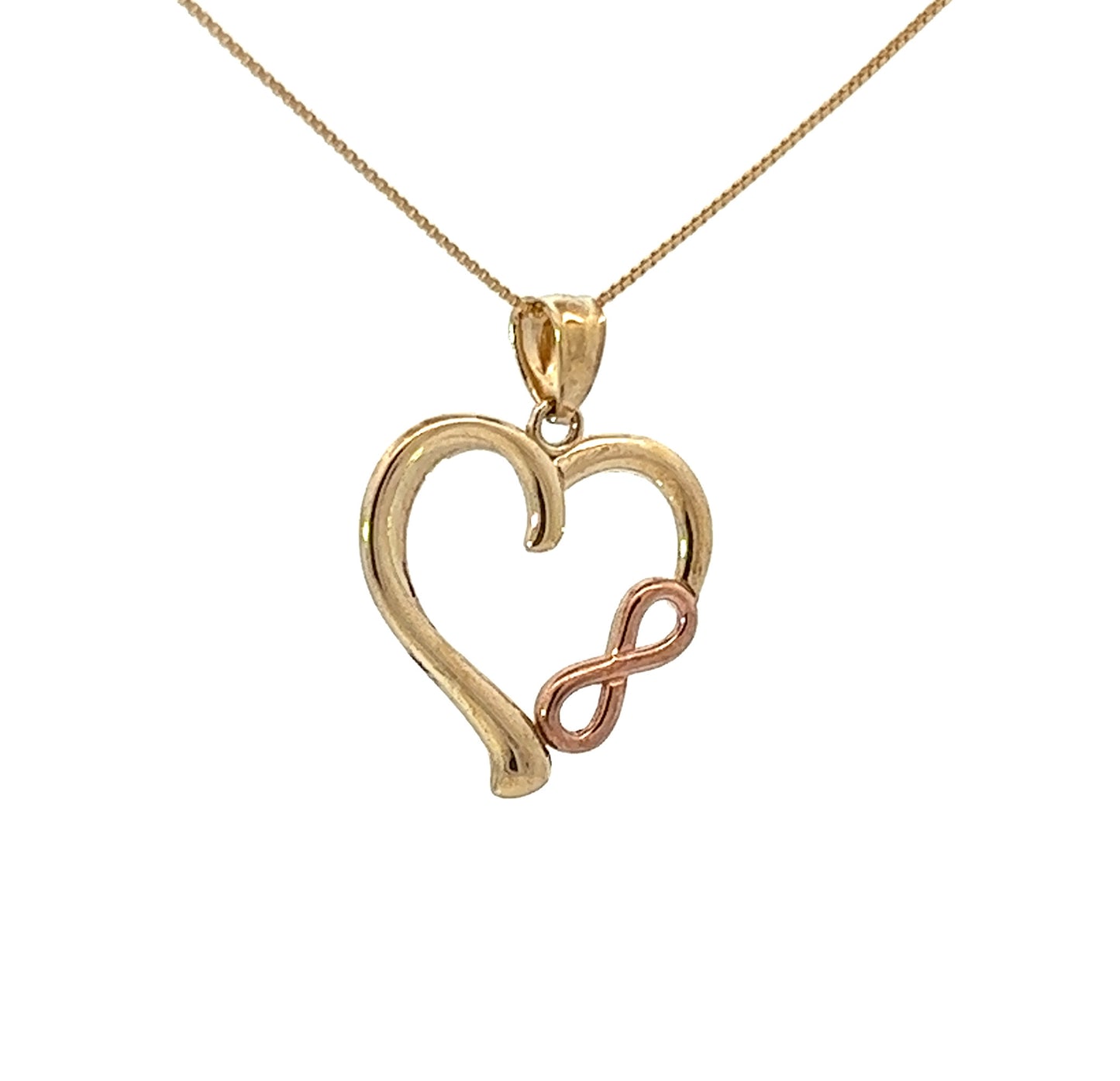 9Ct Two-Toned Gold Infinite Heart Pendant