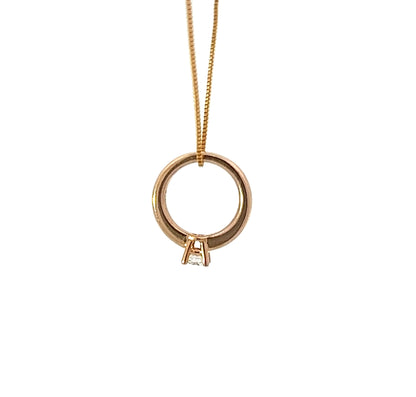 18Ct Rose Gold Diamond Ring Pendant