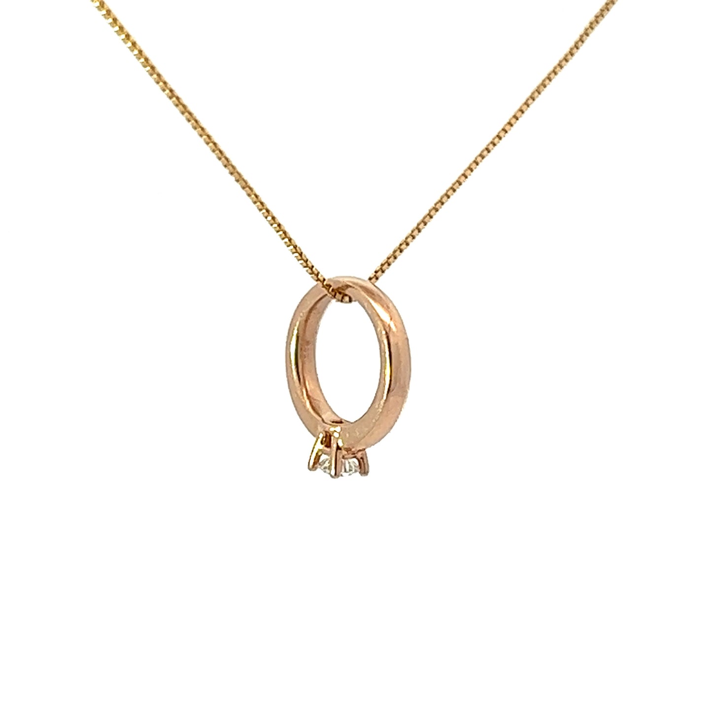 18Ct Rose Gold Diamond Ring Pendant