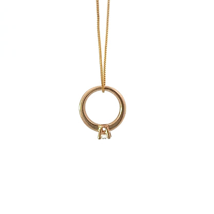 18Ct Rose Gold Diamond Ring Pendant