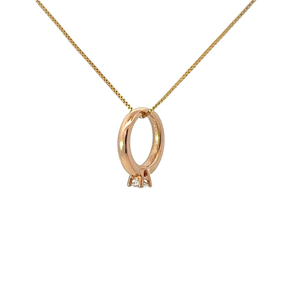 18Ct Rose Gold Diamond Ring Pendant