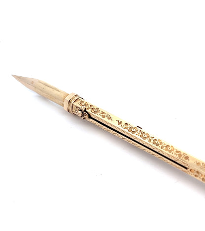 9Ct Yellow Gold 1878 Antique Retractable Combination Pen