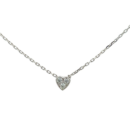 18Ct White Gold Cartier Mini Heart Of Diamond Necklace