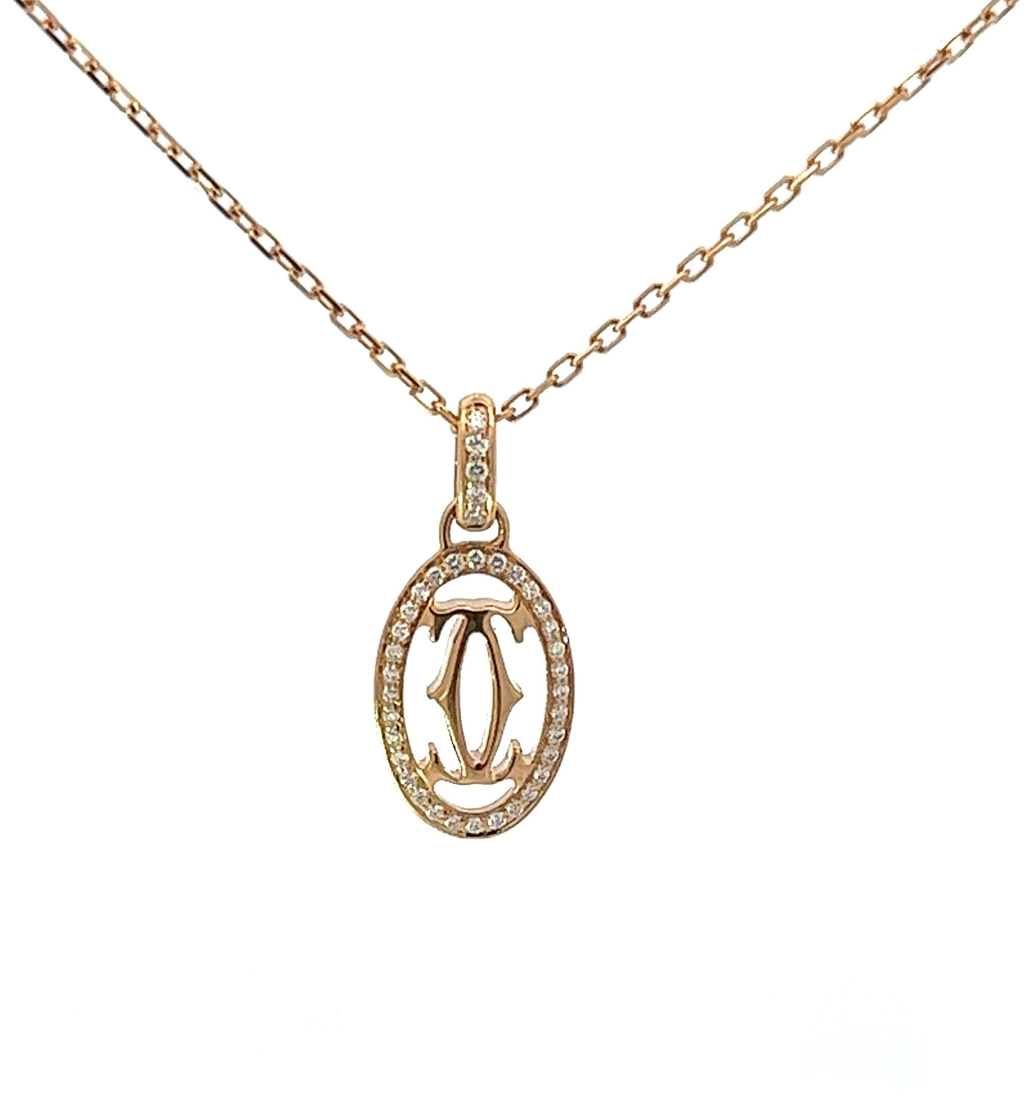 Cartier double shop c necklace