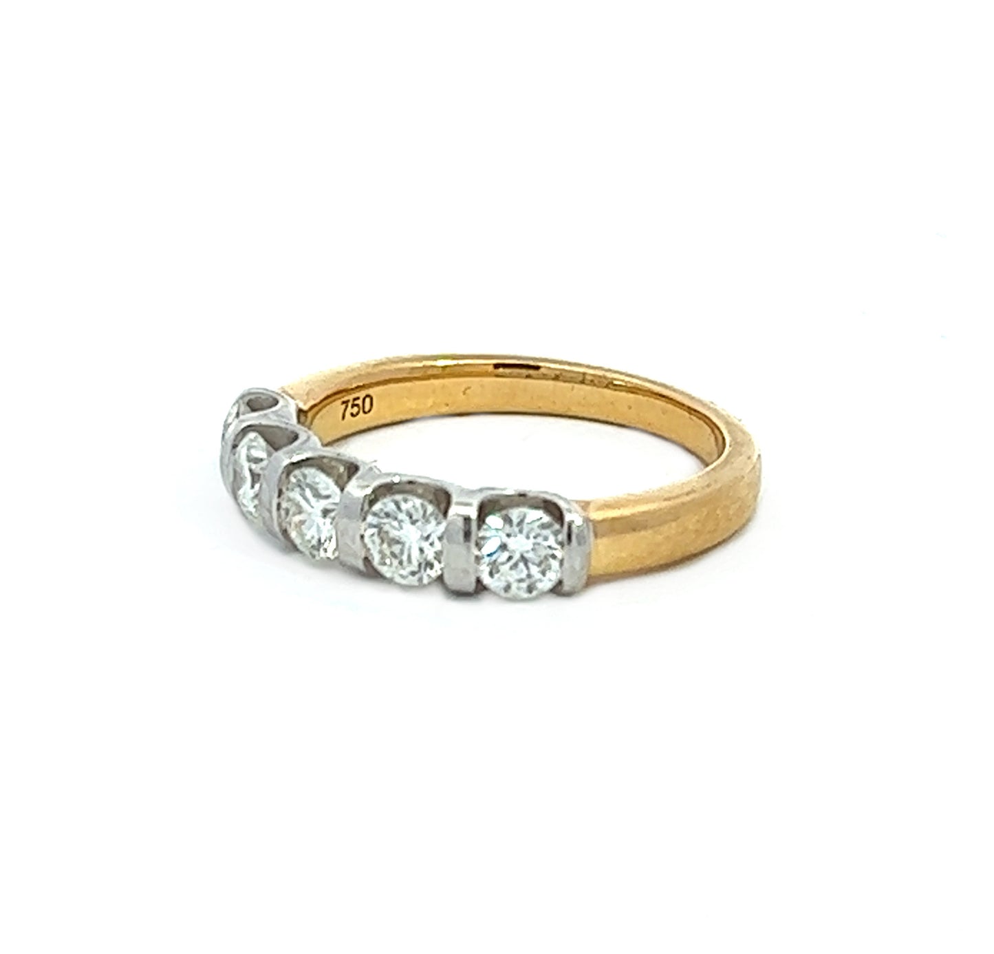 18Ct Yellow Gold Scalloped Edge Diamond Ring