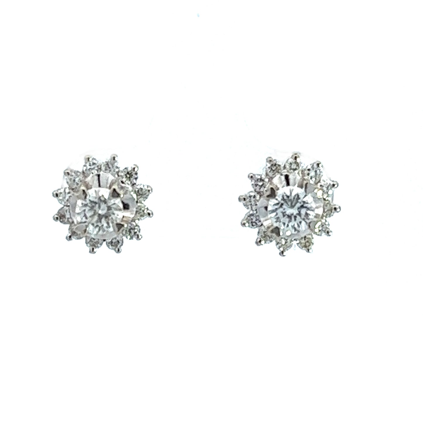 18Ct White Gold Diamond Cluster Studs