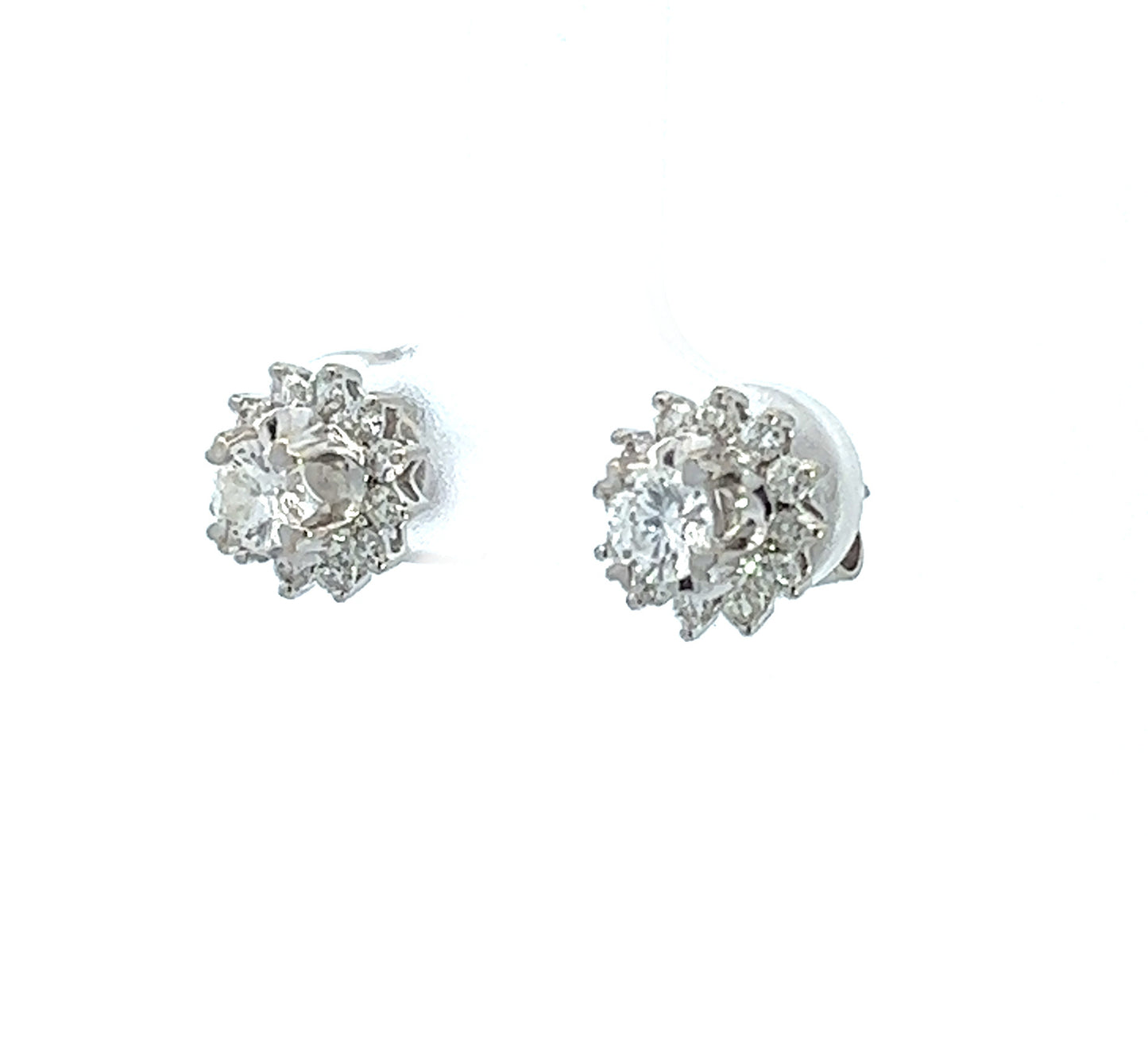 18Ct White Gold Diamond Cluster Studs