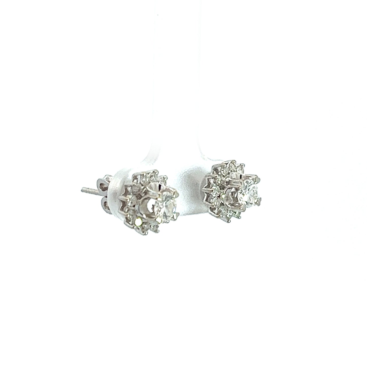 18Ct White Gold Diamond Cluster Studs